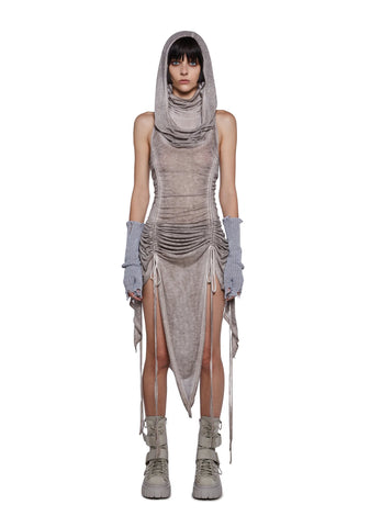 Tempo Ruched Harness Dress - Off White