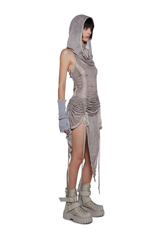 Tempo Ruched Harness Dress - Off White