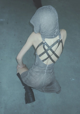 Tempo Ruched Harness Dress - Off White