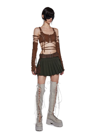 Tempo Lace-Up Bustier And Gloves Set