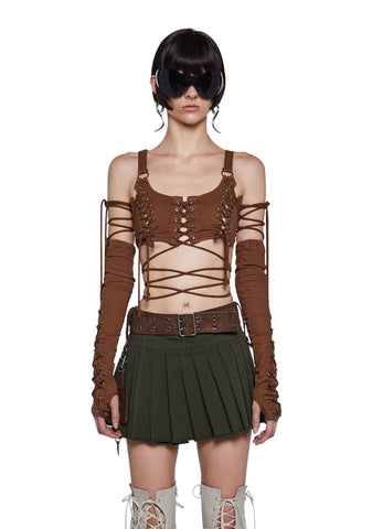 Tempo Lace-Up Bustier And Gloves Set