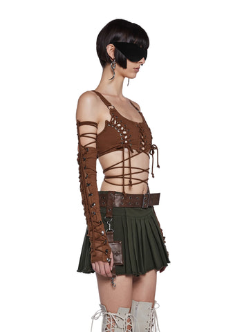 Tempo Lace-Up Bustier And Gloves Set
