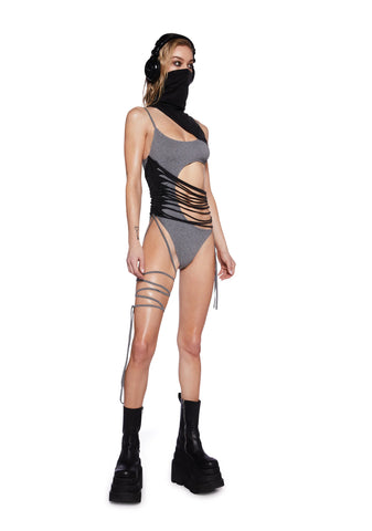 Tempo Two-Tone Shredded Bodysuit