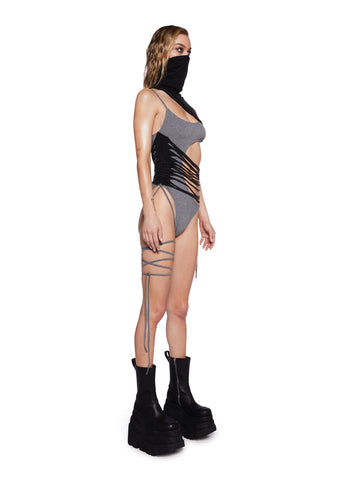 Tempo Two-Tone Shredded Bodysuit