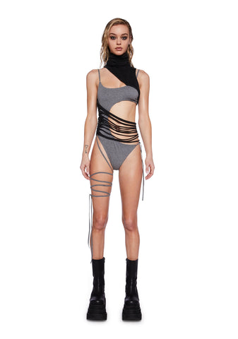 Tempo Two-Tone Shredded Bodysuit