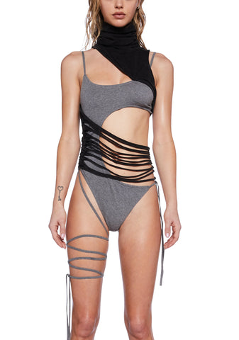 Tempo Two-Tone Shredded Bodysuit