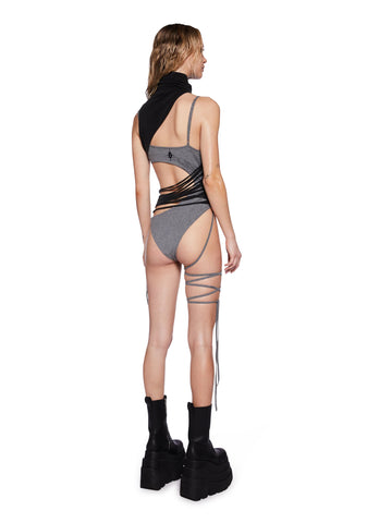 Tempo Two-Tone Shredded Bodysuit