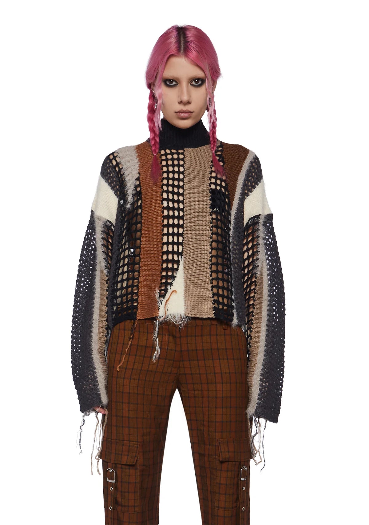 Crafted Patchwork Knit Sweater