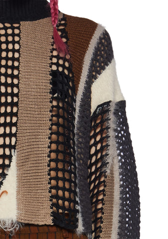 Crafted Patchwork Knit Sweater