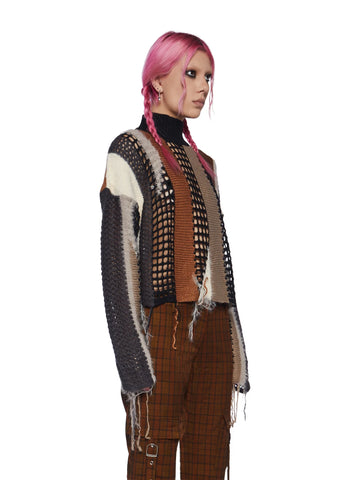 Crafted Patchwork Knit Sweater