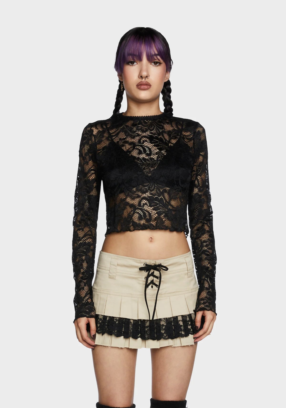 Feelin' Contempt Lace Crop Top