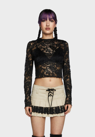 Feelin' Contempt Lace Crop Top
