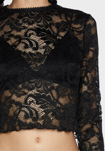 Feelin' Contempt Lace Crop Top