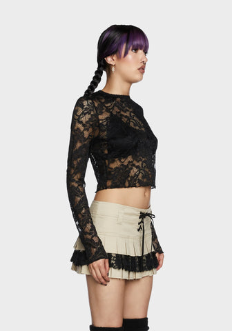 Feelin' Contempt Lace Crop Top