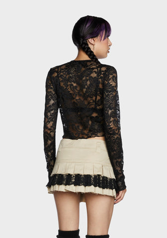Feelin' Contempt Lace Crop Top