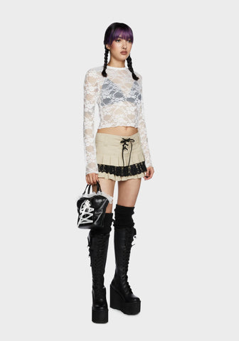 Feelin' Contempt Lace Crop Top - Off White