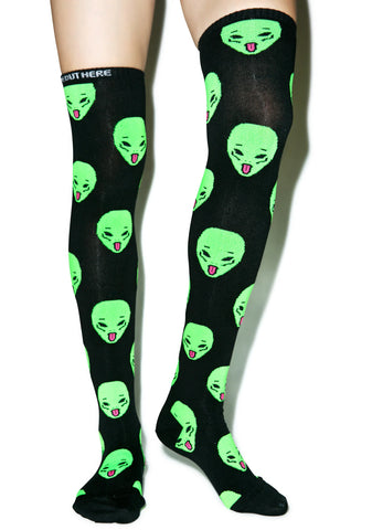 Ayy LMAO Over The Knee Socks