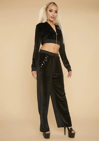That's So Sag Velour Wide Leg Pants