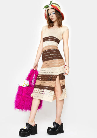 Court And Spark Crochet Midi Dress