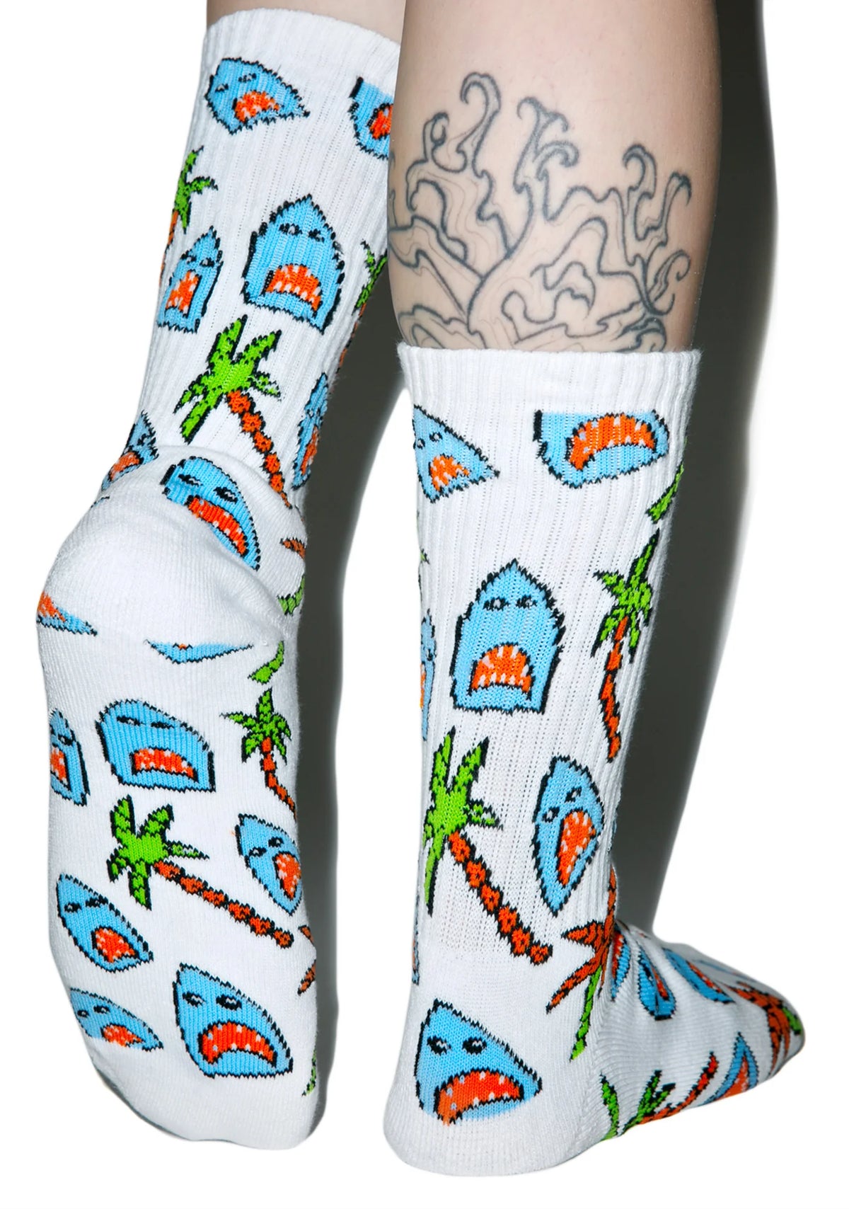 Anne Freeman Shark Attack Crew Socks