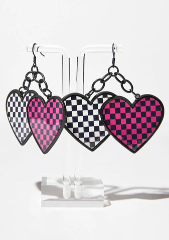 What's Your Damage Heart Earrings