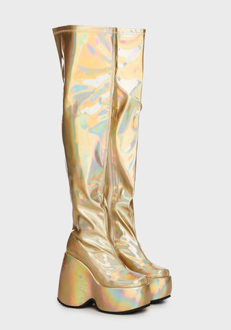 Stazie Iridescent Platform Boots
