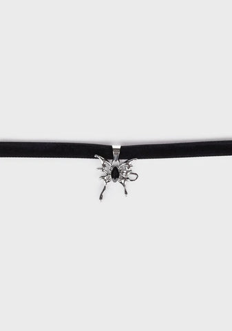 Warped Utopia Velvet Choker - Black