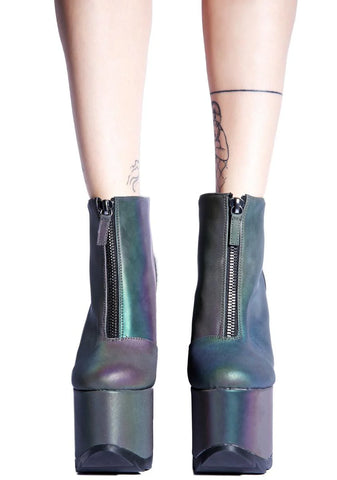 Reflective Nightmare Platform Boots