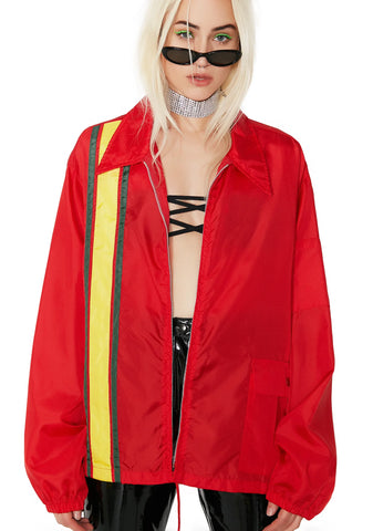 Vintage Red Striped Racing Jacket