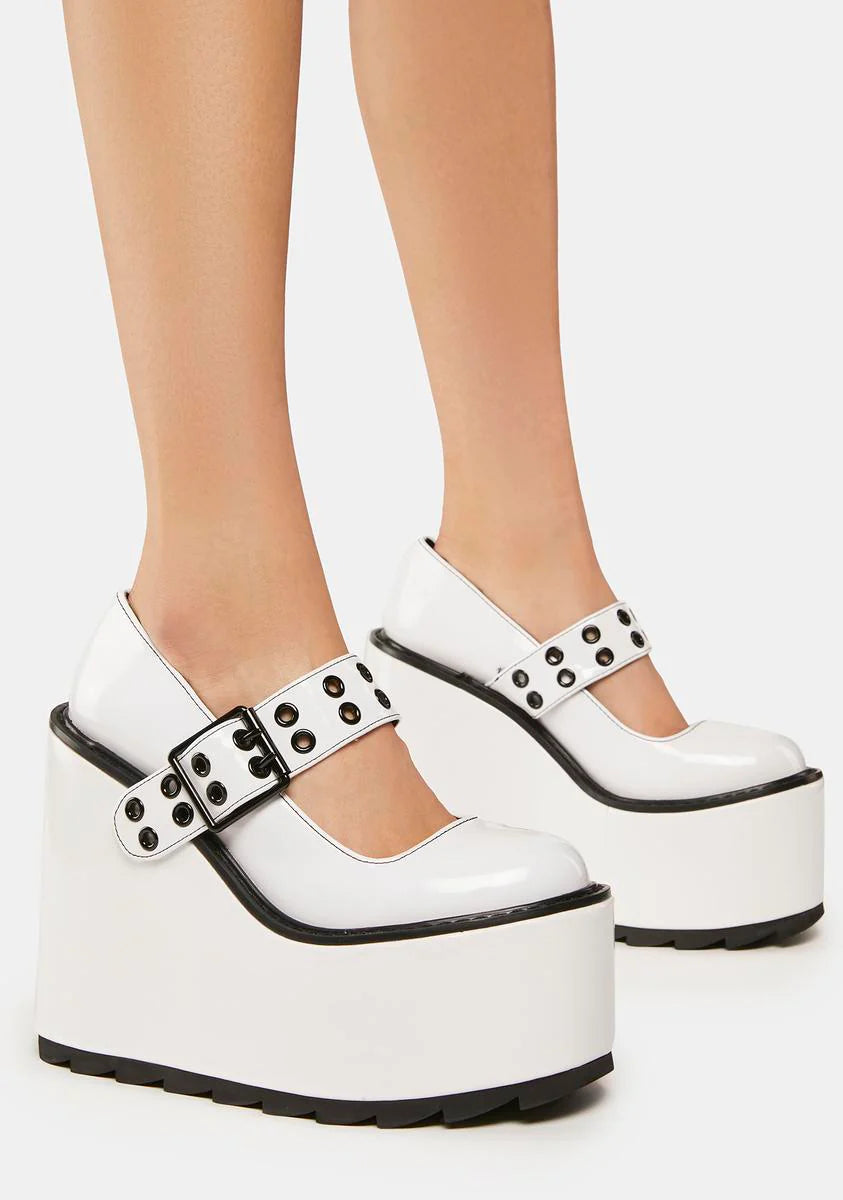 White Dune Platform Mary Janes