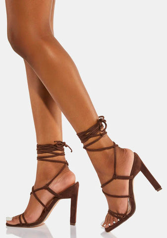 Mocha Looking For Trouble Strappy Heels