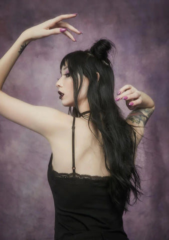 Broken Wings Fairy Print Lace Cami