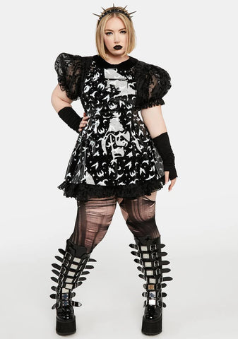 Plus Bat My Lashes Pinafore Dress
