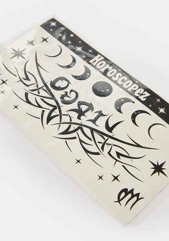 Virgo Temporary Tattoo Sheet