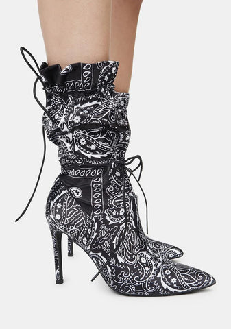 Night Money Making Madness Bandana Print Booties