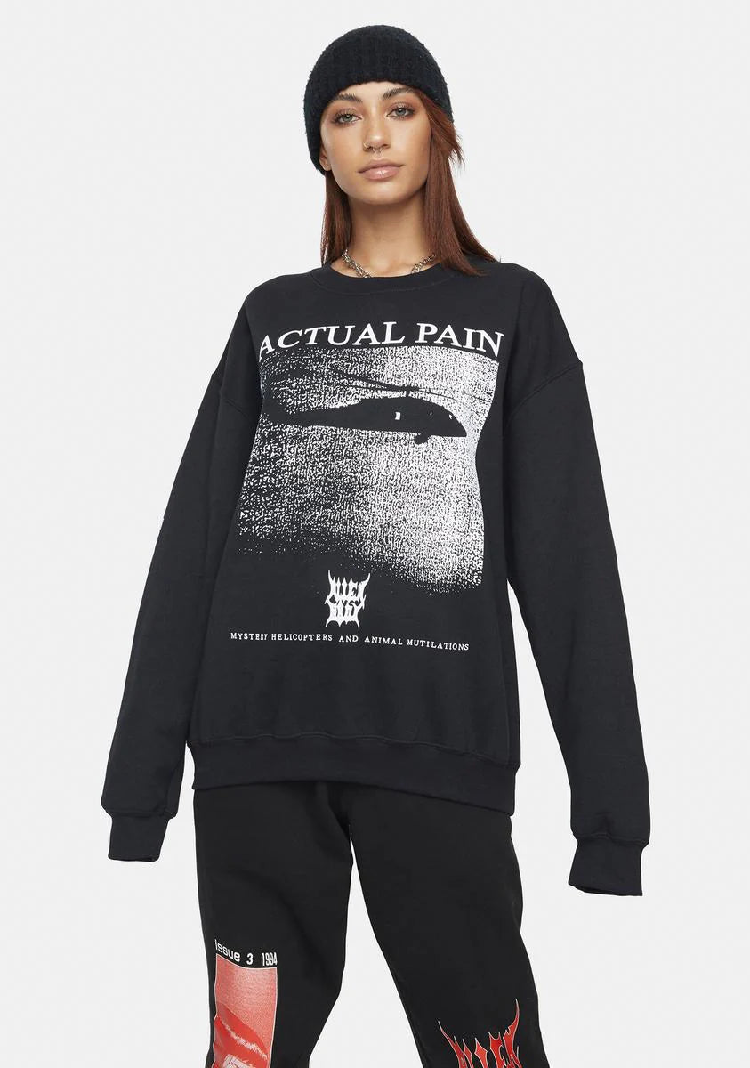 Mystery Helicopter Graphic Sweatshirt