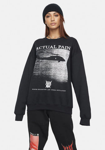 Mystery Helicopter Graphic Sweatshirt