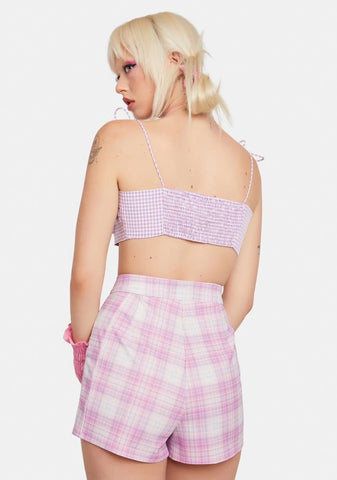 Blush Back 2 School Baddie Plaid Shorts
