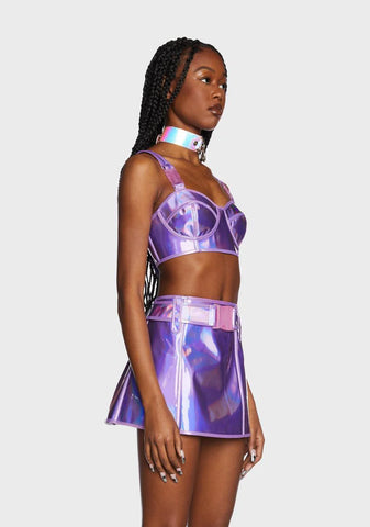 Lilac Dream Crusher Holographic Bra Top