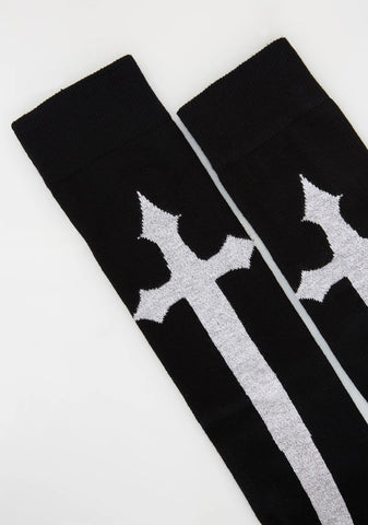 Sinister Confessions Cross Socks