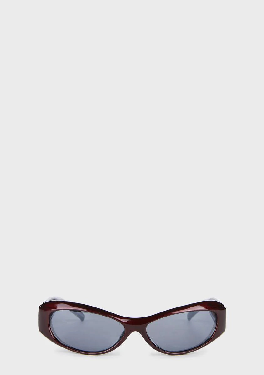 Maroon Side View Shield Sunglasses