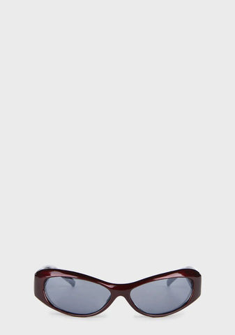 Maroon Side View Shield Sunglasses