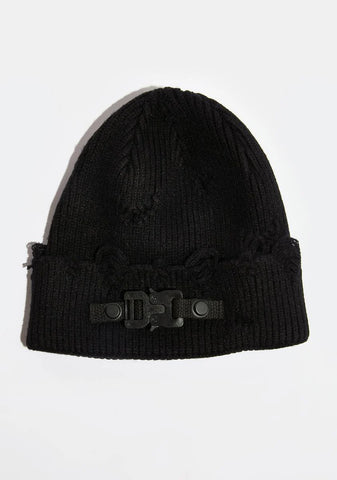 Atmosphere Distressed Buckle Beanie
