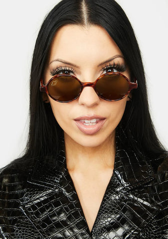 Lunar Round Tortoise Sunglasses