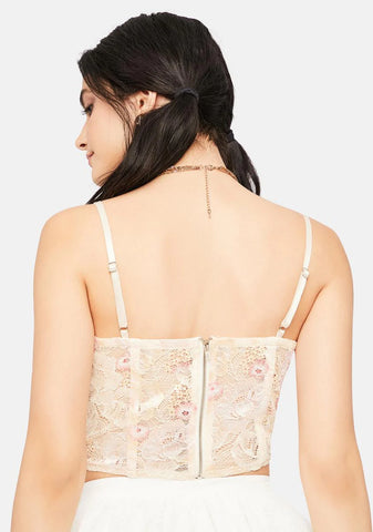 Blush Secret Bloom Lace Bustier