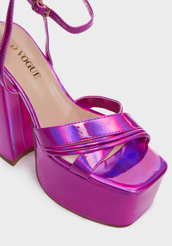 Grape Nobody Else Matters Platform Heels