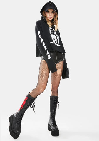 Pharaoh Graphic Crop Hoodie
