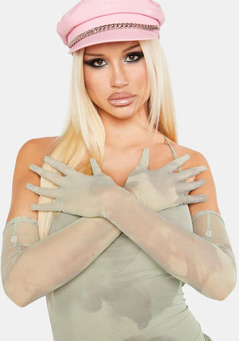 Olive Fairy Mesh Gloves