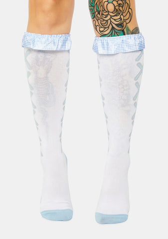 Not Your Doll Ruffle Knee High Socks