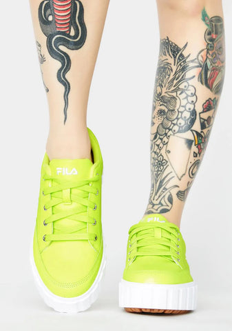Neon Yellow Sandblast Low Sneakers